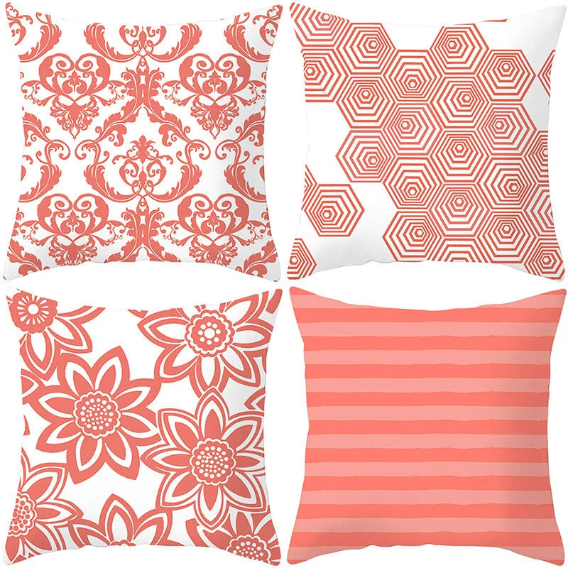 UK 4PCS SET POLYESTER CUSHION COVER PILLOW CASE HOME SOFA DECOR