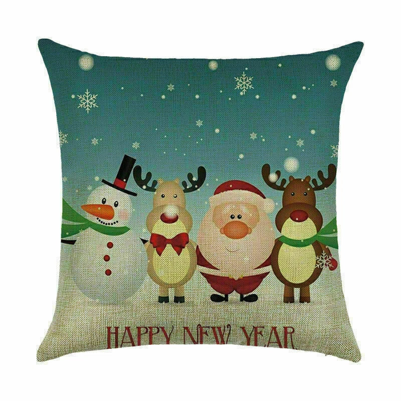 Pillow Christmas Case Sofa Car Throw Home Cover Cushion Decor Santa