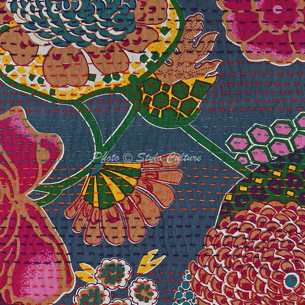 Dorm Decor Kantha Sofa Cushion Cover Kantha Pillow Case Cover Handmade Throw