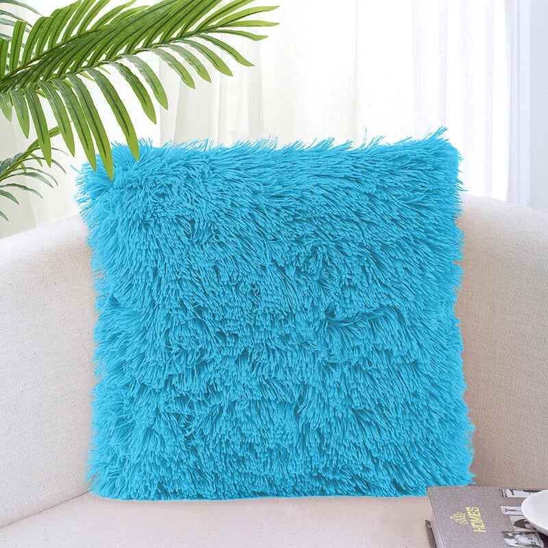 40CM x 40CM Fluffy Faux Soft Plush Pillow Case Cover Cushion Home Bed Sofa Decor