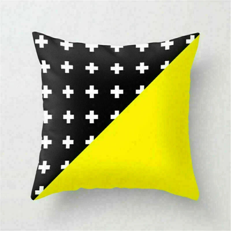 Yellow Pillow Case Sofa Car Cover Cushion Decor Waist Throw Home