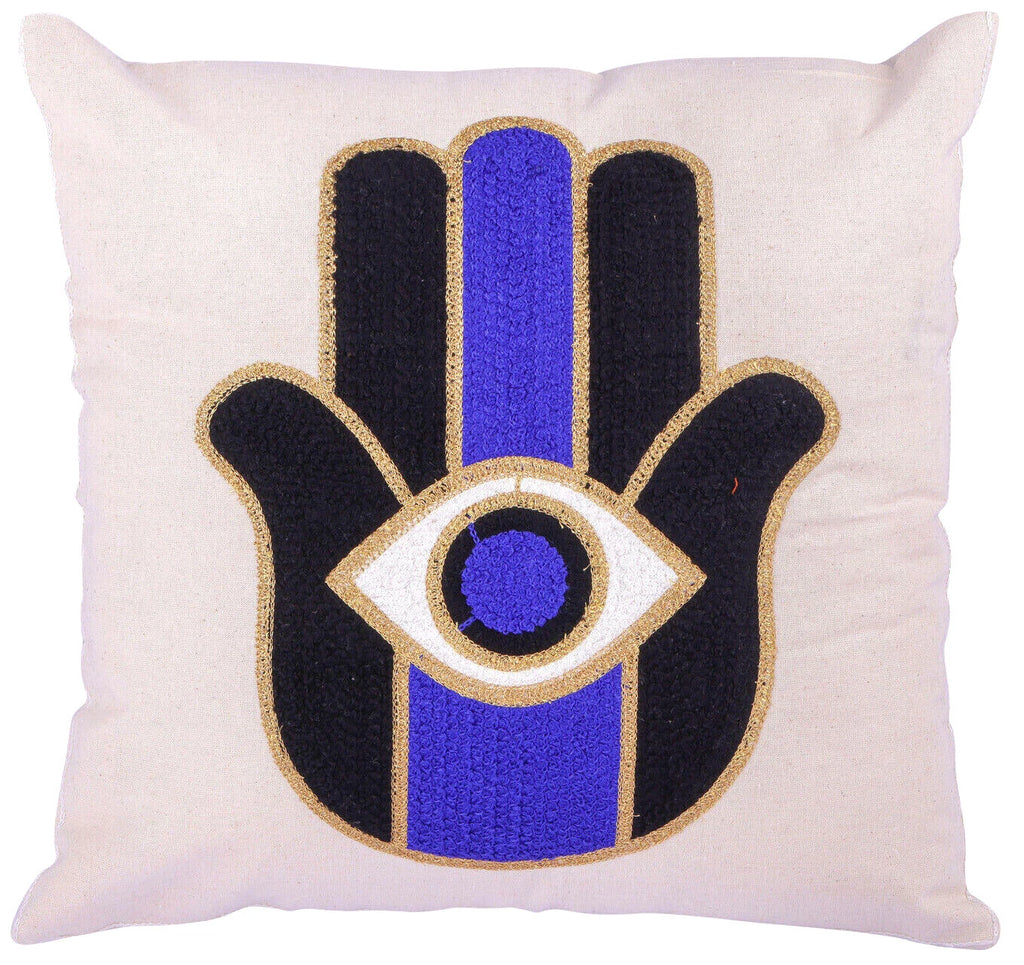 Indian Suzani Evil Eye Hamsa Embroidery Cushion Covers Bed Sofa Pillow Case 40CM