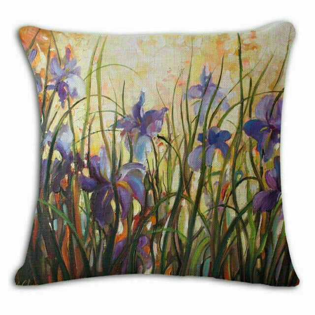 Covers 18" pillow Watercolor Flower Case Cushion Couch Poppy Poppies Floral Sofa