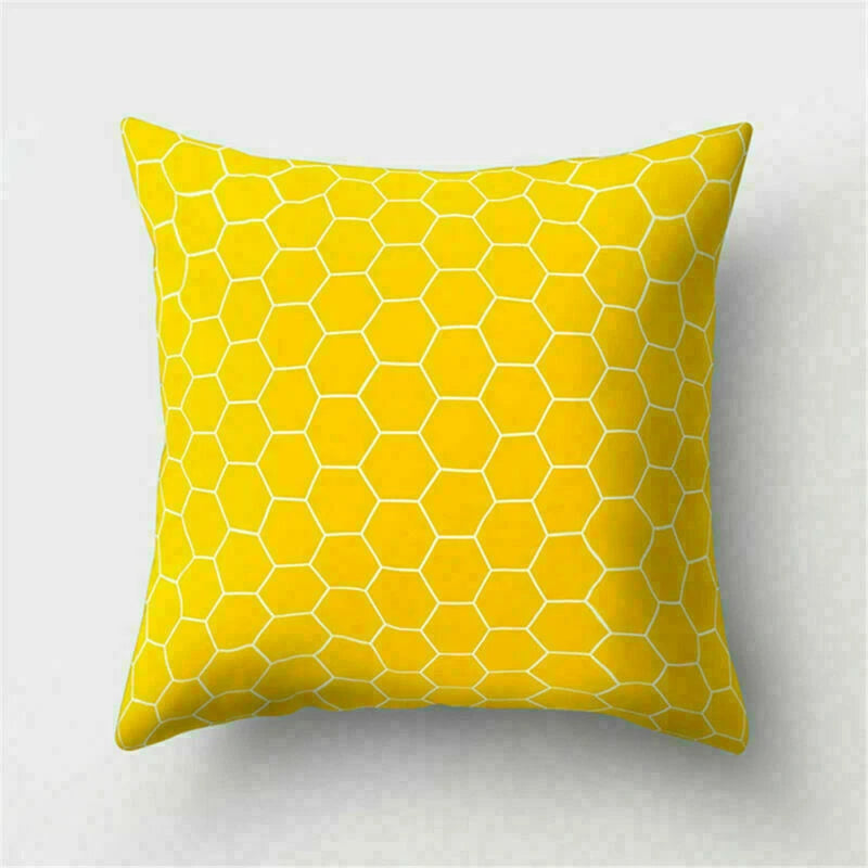 Yellow Pillow Case Sofa Car Cover Cushion Decor Waist Throw Home