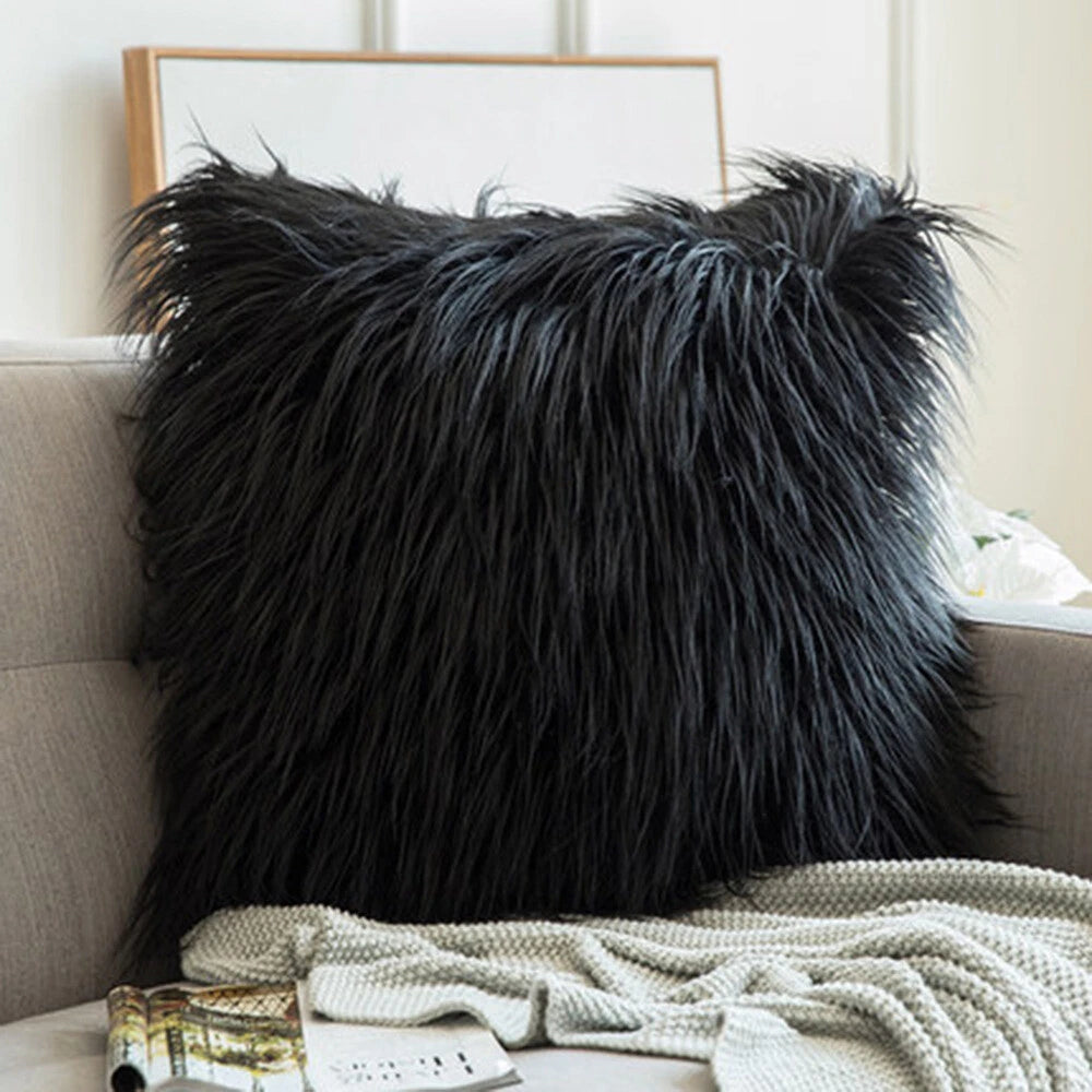 Soft  Faux Fur Fluffy Pillow Case Plush Cushion Cover Throw Sofa Bed Home Decor