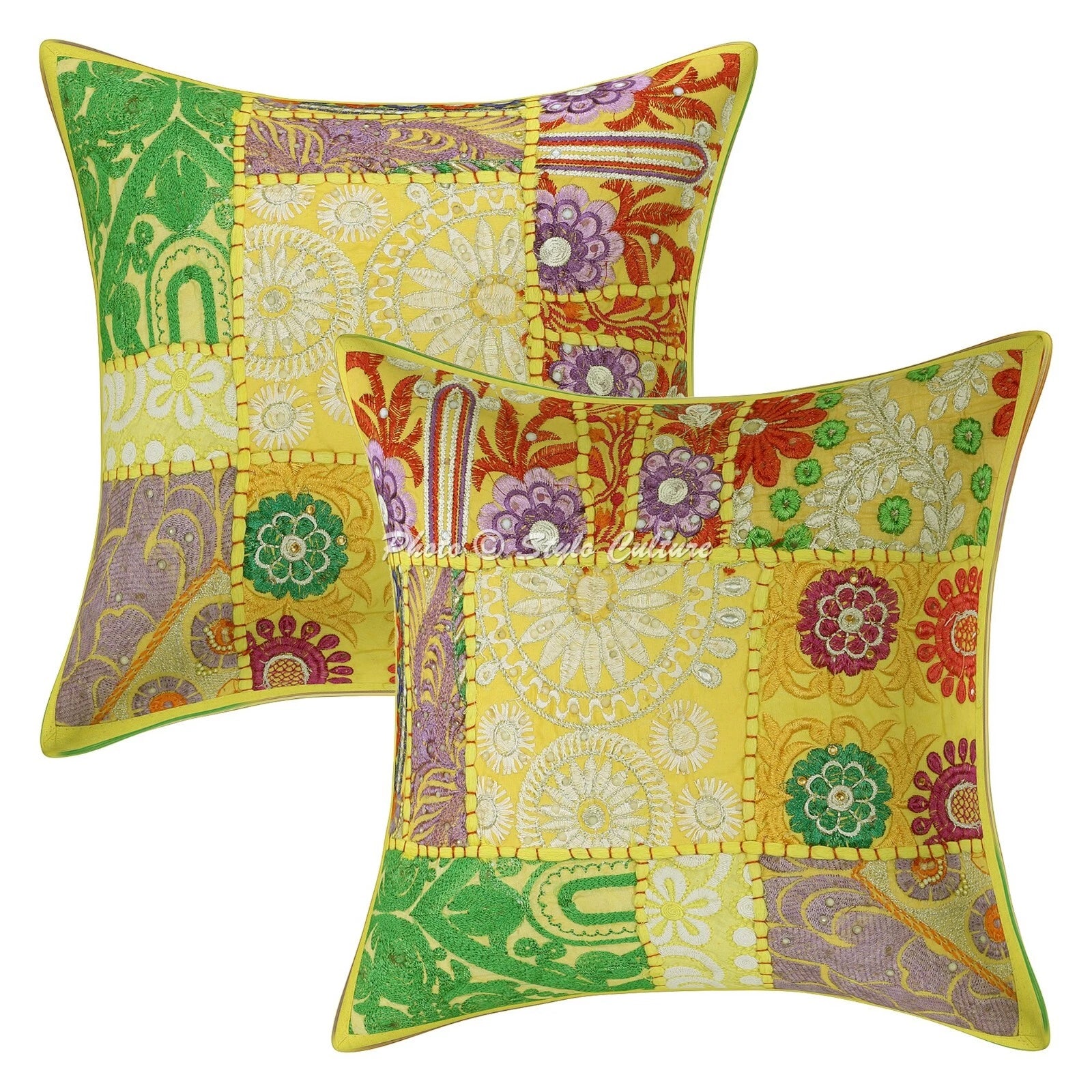 Cushion Cover Traditional Art Yoga Home Decor Sofa Pillow Cover Case 12 x 12 in