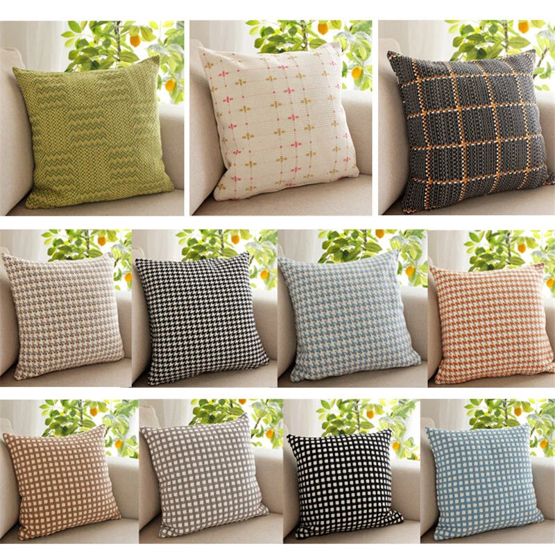 18"x18" Cotton Fabric Throw Pillow Covers Sofa Bed Cushion Cover Case Decorative