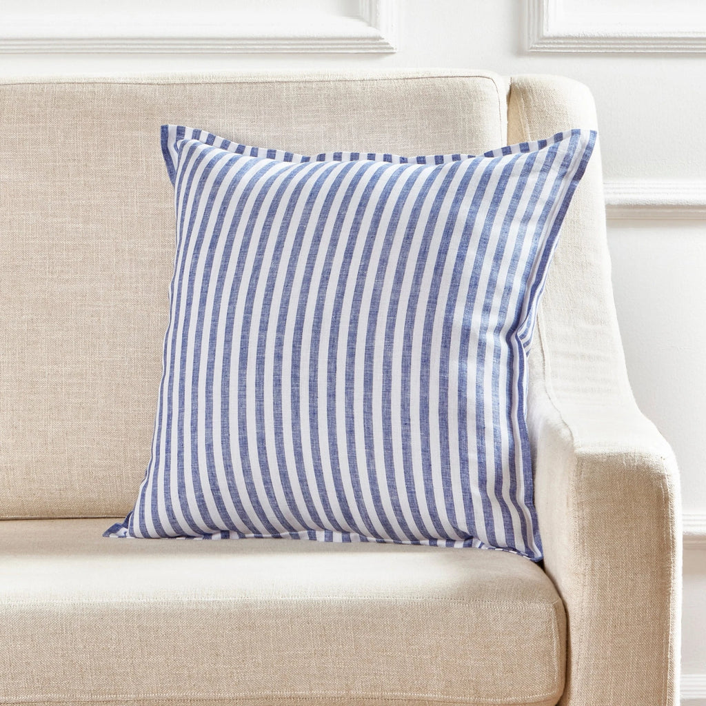Solino Home Square Linen Pillow Cover for Cushion Couch, Sofa Bed, Santa Barbara
