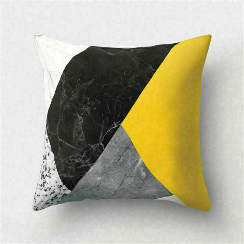 Yellow Pillow Case Sofa Car Cover Cushion Decor Waist Throw Home