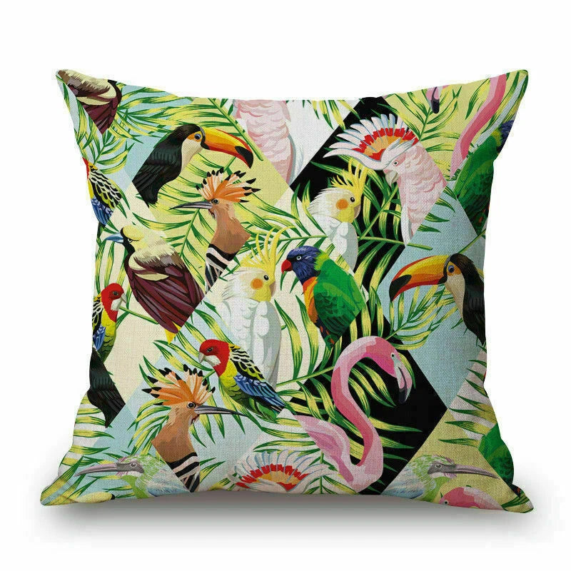 Couch pillow Cushion Tropical Triangle Decorative Throw Cover Case 18X18" Flower