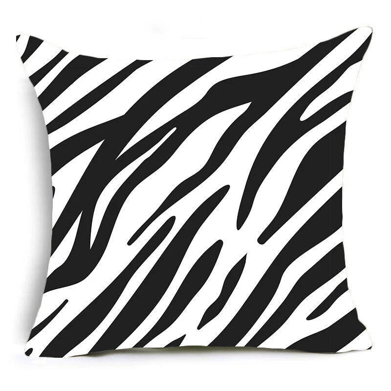 Zebra Pillow Square Fashion Cases Print Leopard Covers Animal Sofa Cushion Bed