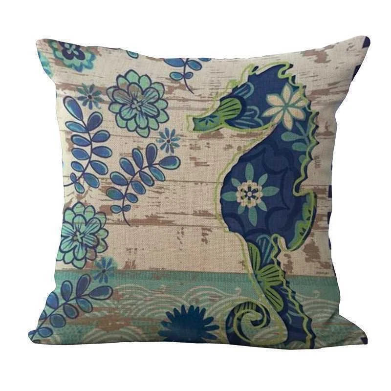 Covers Cushion pillowcases Sofa Animal Ocean Cotton Sea Beach pillow Style