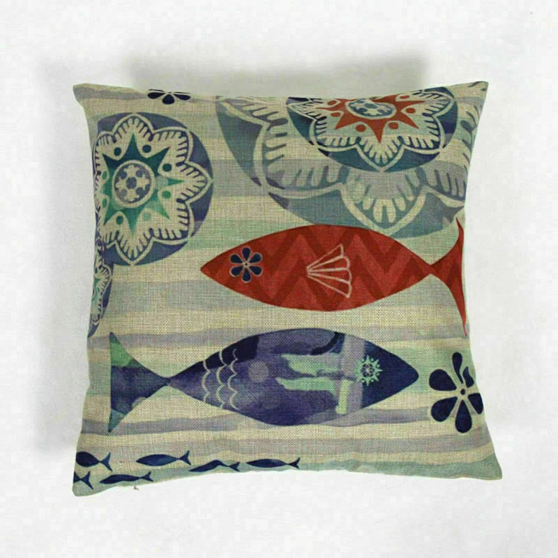 Covers Cushion pillowcases Sofa Animal Ocean Cotton Sea Beach pillow Style