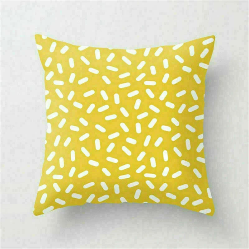 Yellow Pillow Case Sofa Car Cover Cushion Decor Waist Throw Home