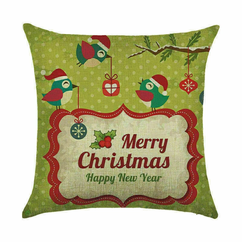 Pillow Christmas Case Sofa Car Throw Home Cover Cushion Decor Santa
