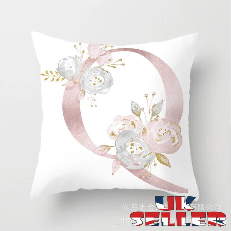 New UK LETTER POLYESTER CUSHION COVER PILLOW CASE WAIST THROW HOME SOFA DECOR