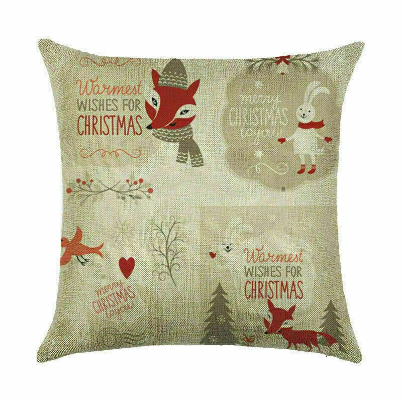 Pillow Christmas Case Sofa Car Throw Home Cover Cushion Decor Santa