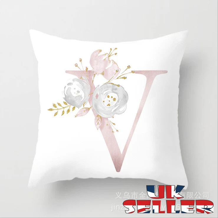New UK LETTER POLYESTER CUSHION COVER PILLOW CASE WAIST THROW HOME SOFA DECOR