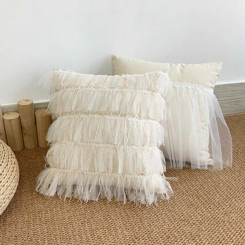 18 x 18 in Embrodiery Lace Throw Pillow Covers Case Sofa Bed Cushion Cover Decor