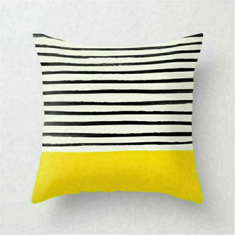 Yellow Pillow Case Sofa Car Cover Cushion Decor Waist Throw Home