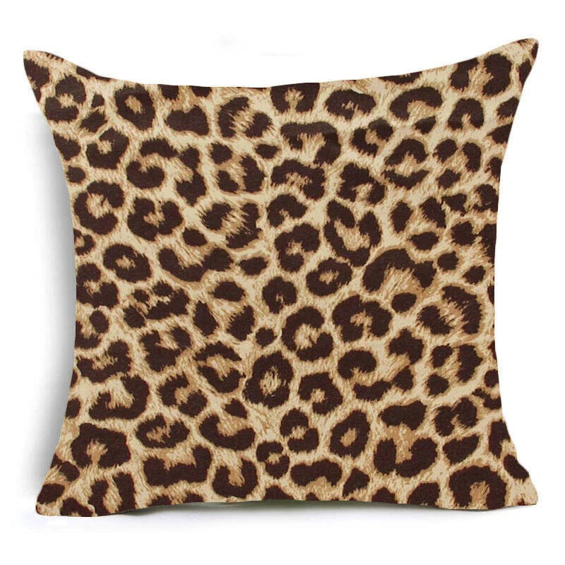 Zebra Pillow Square Fashion Cases Print Leopard Covers Animal Sofa Cushion Bed