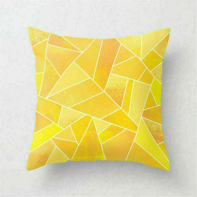 Yellow Pillow Case Sofa Car Cover Cushion Decor Waist Throw Home