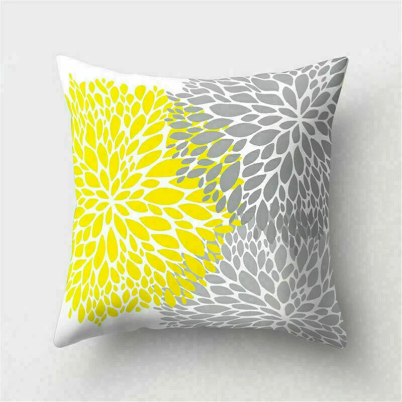 Yellow Pillow Case Sofa Car Cover Cushion Decor Waist Throw Home