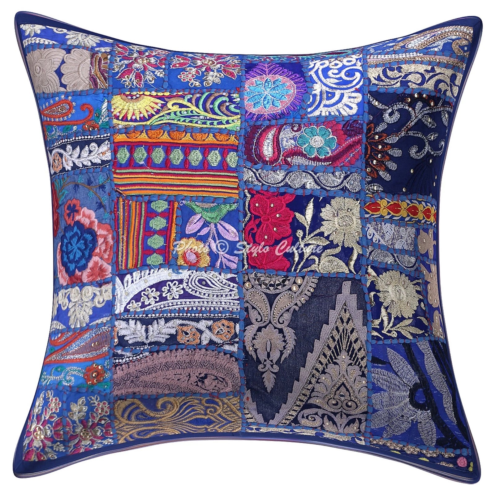 Cushion Cover Handmade Ethnic Vintage 20 x 20 in Hippie Sofa Car Pillow Case