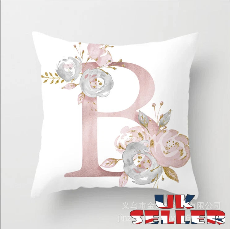 New UK LETTER POLYESTER CUSHION COVER PILLOW CASE WAIST THROW HOME SOFA DECOR