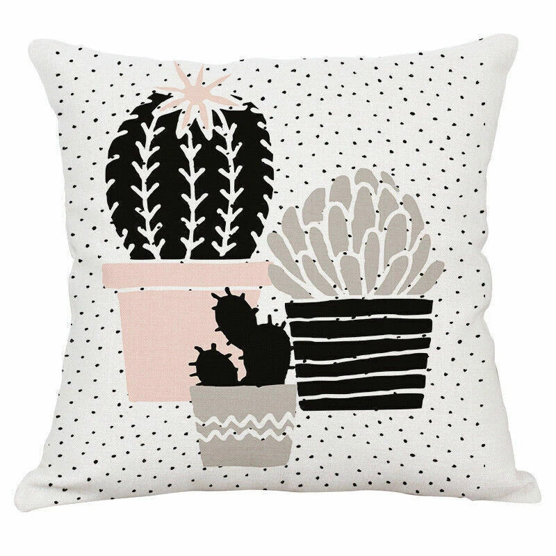 Home Decor Cactus Potted   Pillow Case Sofa Office Cushion Cover New
