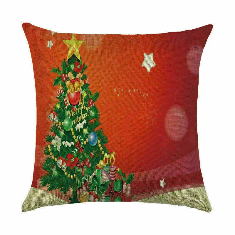 Pillow Christmas Case Sofa Car Throw Home Cover Cushion Decor Santa