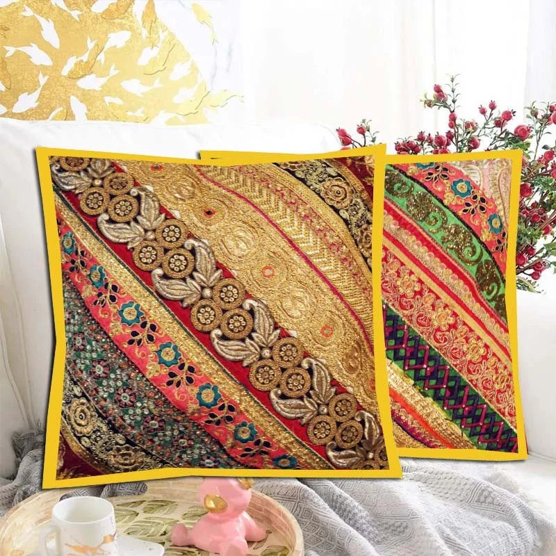 16"-2 Handmade Patchwork Ethnic Sofa Pillow Cushion Cover Living Room / Bedroom