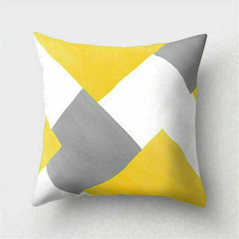 Yellow Pillow Case Sofa Car Cover Cushion Decor Waist Throw Home
