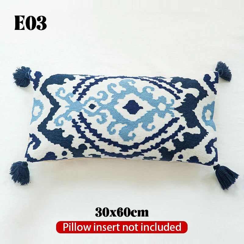 Bohemian Throw Pillowcase Cotton Embroidery Sofa Cushion Cover Decor Vintage