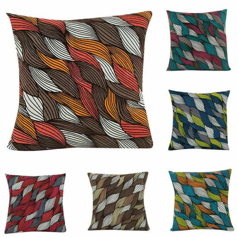 Decor Cushion Waist Cover Sofa Geometric Case Patterns Home Pillow