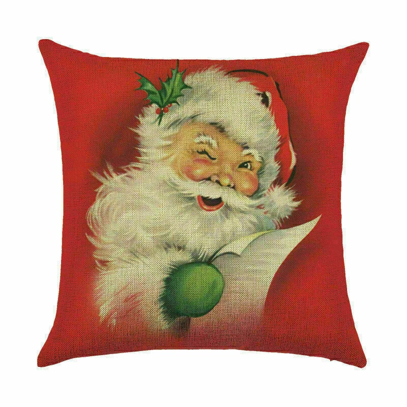 Pillow Christmas Case Sofa Car Throw Home Cover Cushion Decor Santa