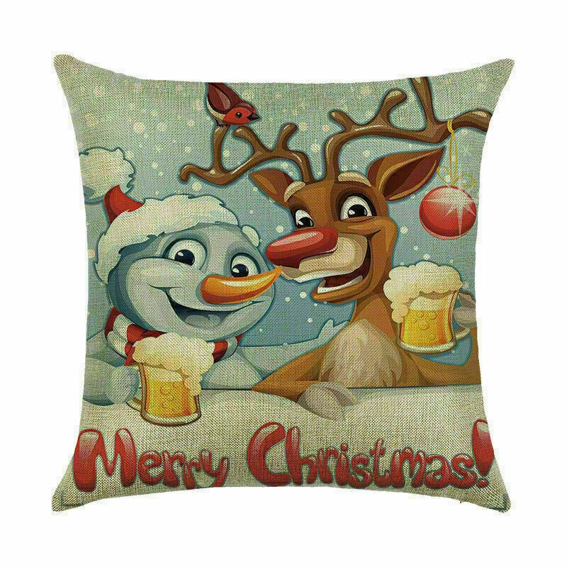 Pillow Christmas Case Sofa Car Throw Home Cover Cushion Decor Santa