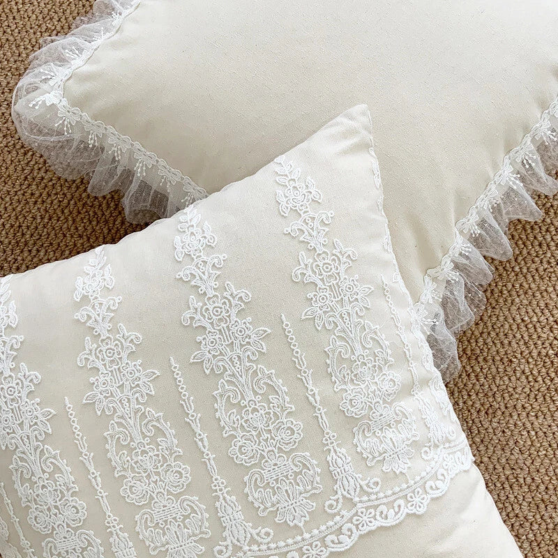 18 x 18 in Embrodiery Lace Throw Pillow Covers Case Sofa Bed Cushion Cover Decor