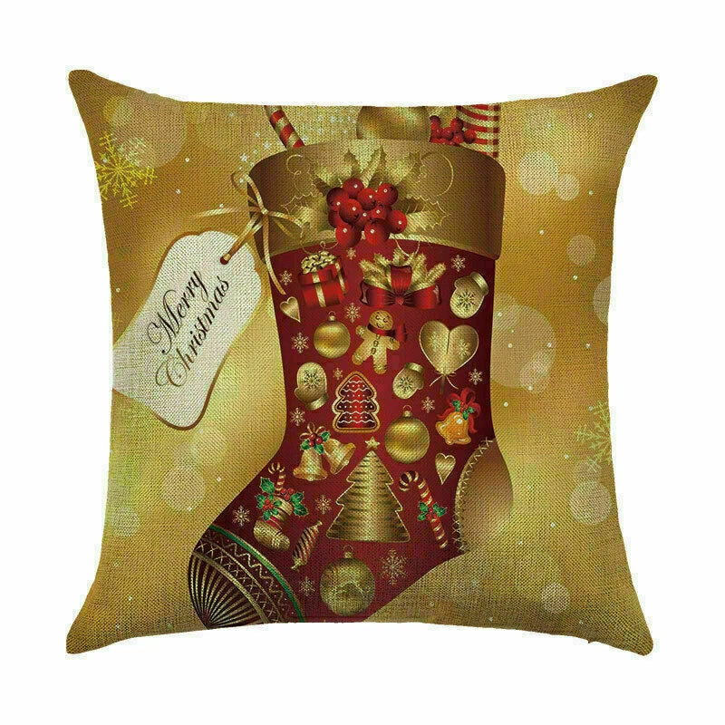 Pillow Christmas Case Sofa Car Throw Home Cover Cushion Decor Santa