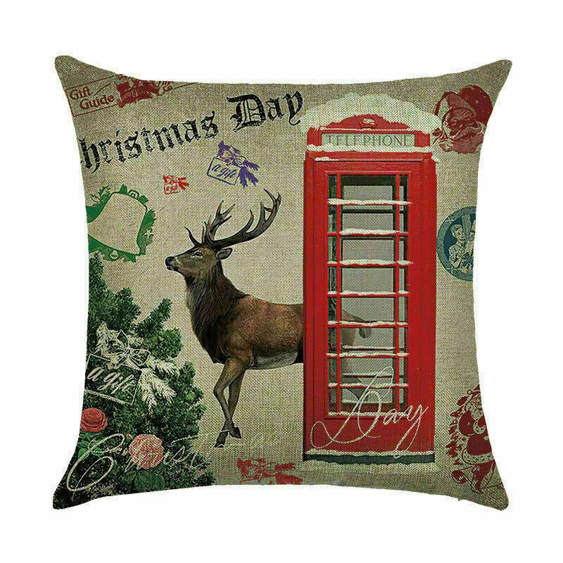 Pillow Christmas Case Sofa Car Throw Home Cover Cushion Decor Santa