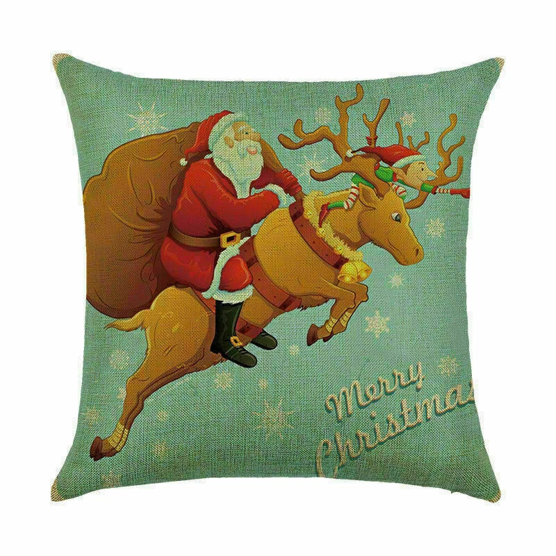 Pillow Christmas Case Sofa Car Throw Home Cover Cushion Decor Santa