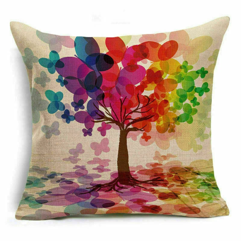 Throw Pillow Fashion Flower Tree  Case Sofa Home Cover Cushion Decor