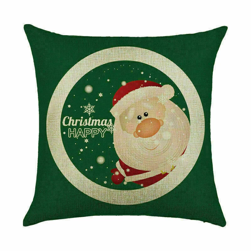 Pillow Christmas Case Sofa Car Throw Home Cover Cushion Decor Santa