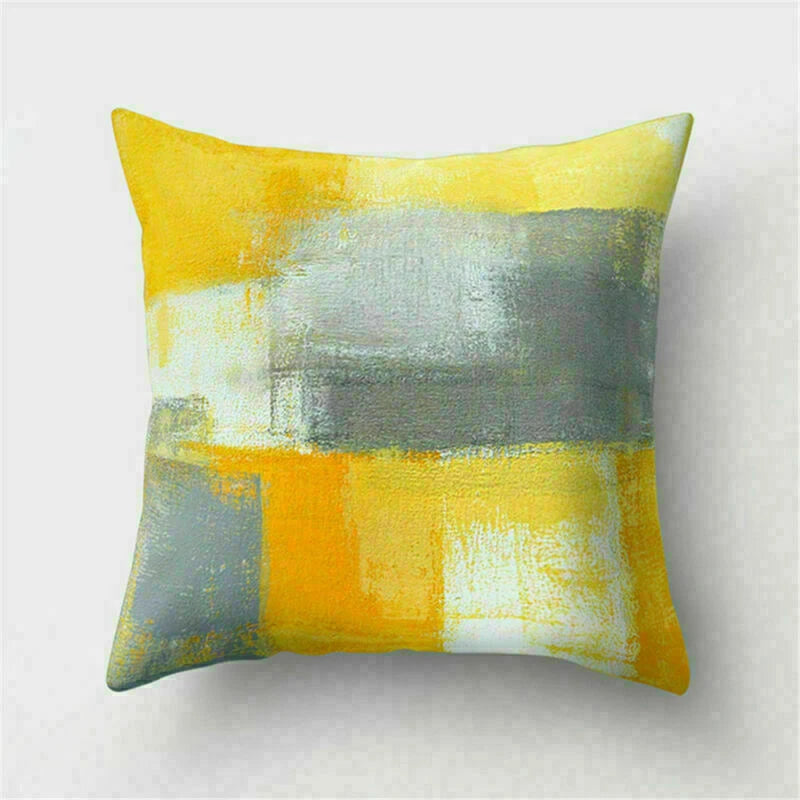 Yellow Pillow Case Sofa Car Cover Cushion Decor Waist Throw Home