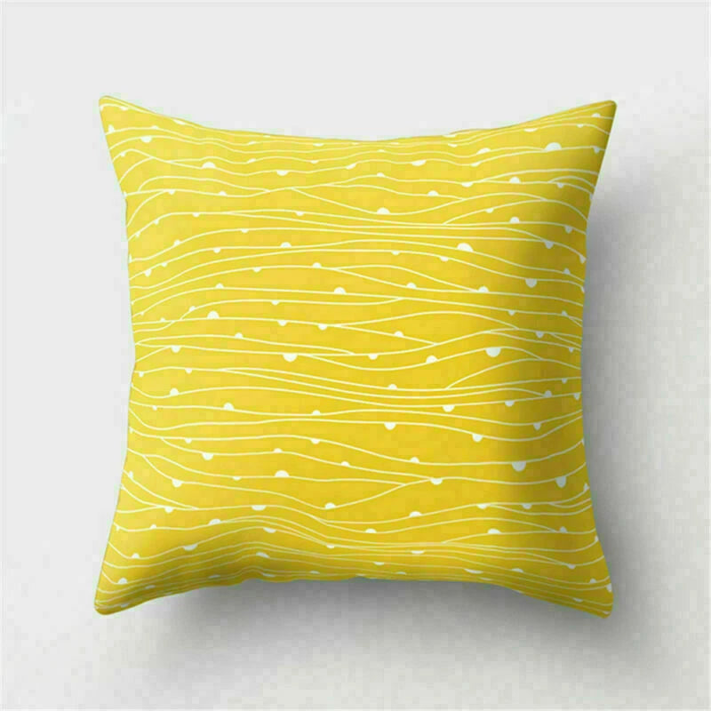 Yellow Pillow Case Sofa Car Cover Cushion Decor Waist Throw Home