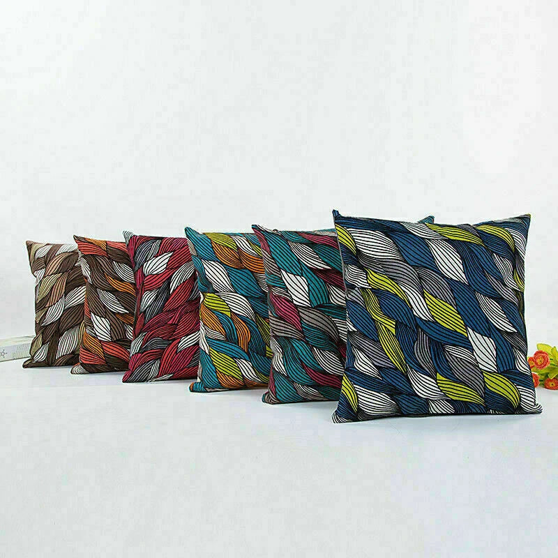 Decor Cushion Waist Cover Sofa Geometric Case Patterns Home Pillow