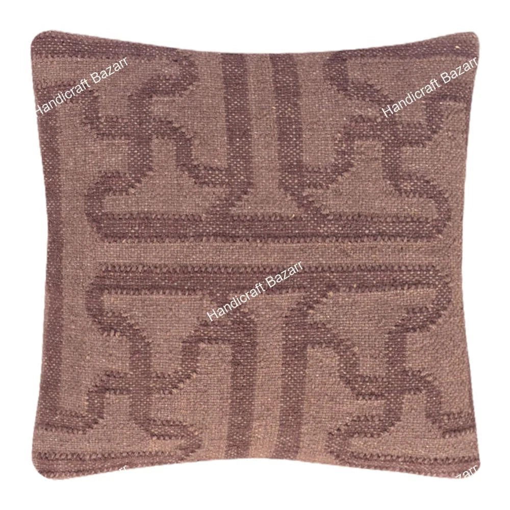 Indian Jute Cushion cover 18x18 inch Vinatge Handwoven Pillow Sham For Sofa chai