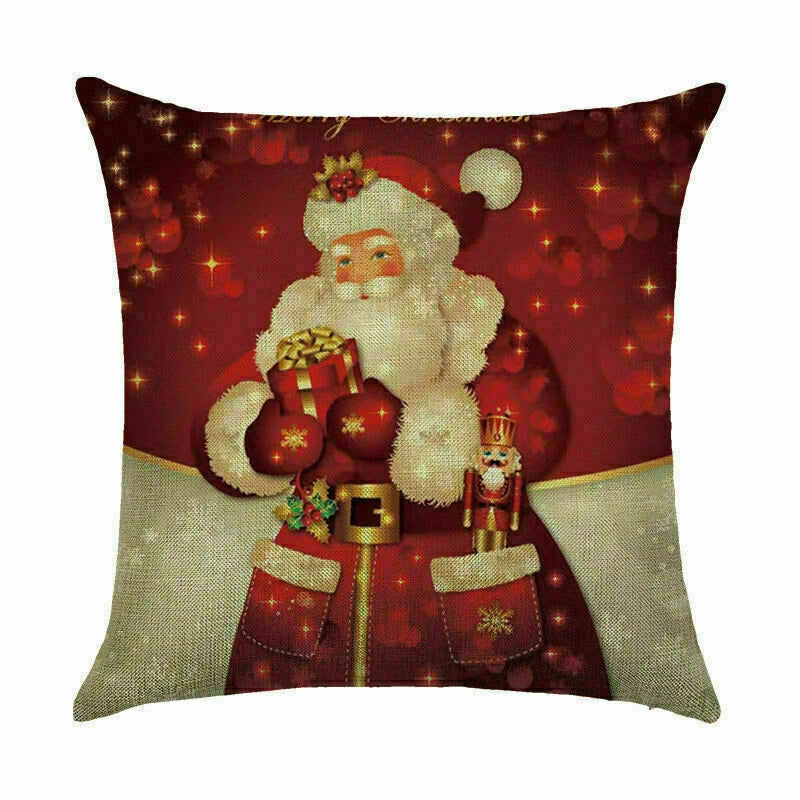 Pillow Christmas Case Sofa Car Throw Home Cover Cushion Decor Santa