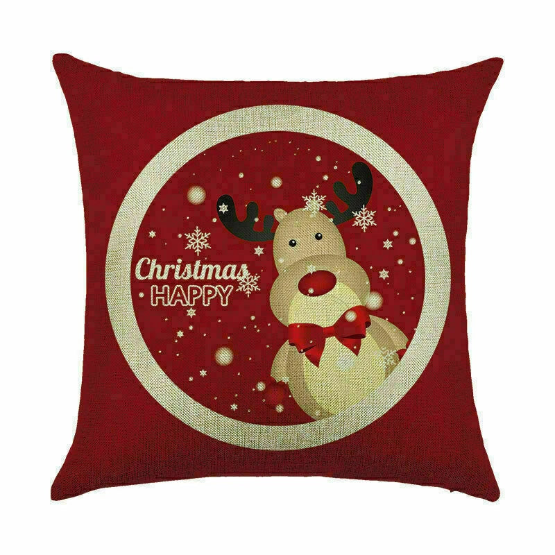 Pillow Christmas Case Sofa Car Throw Home Cover Cushion Decor Santa