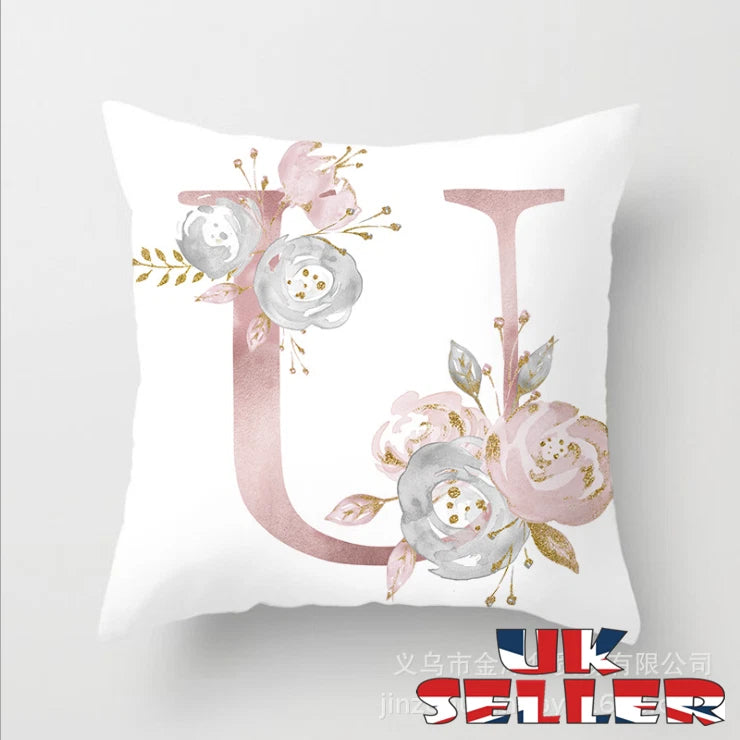 New UK LETTER POLYESTER CUSHION COVER PILLOW CASE WAIST THROW HOME SOFA DECOR